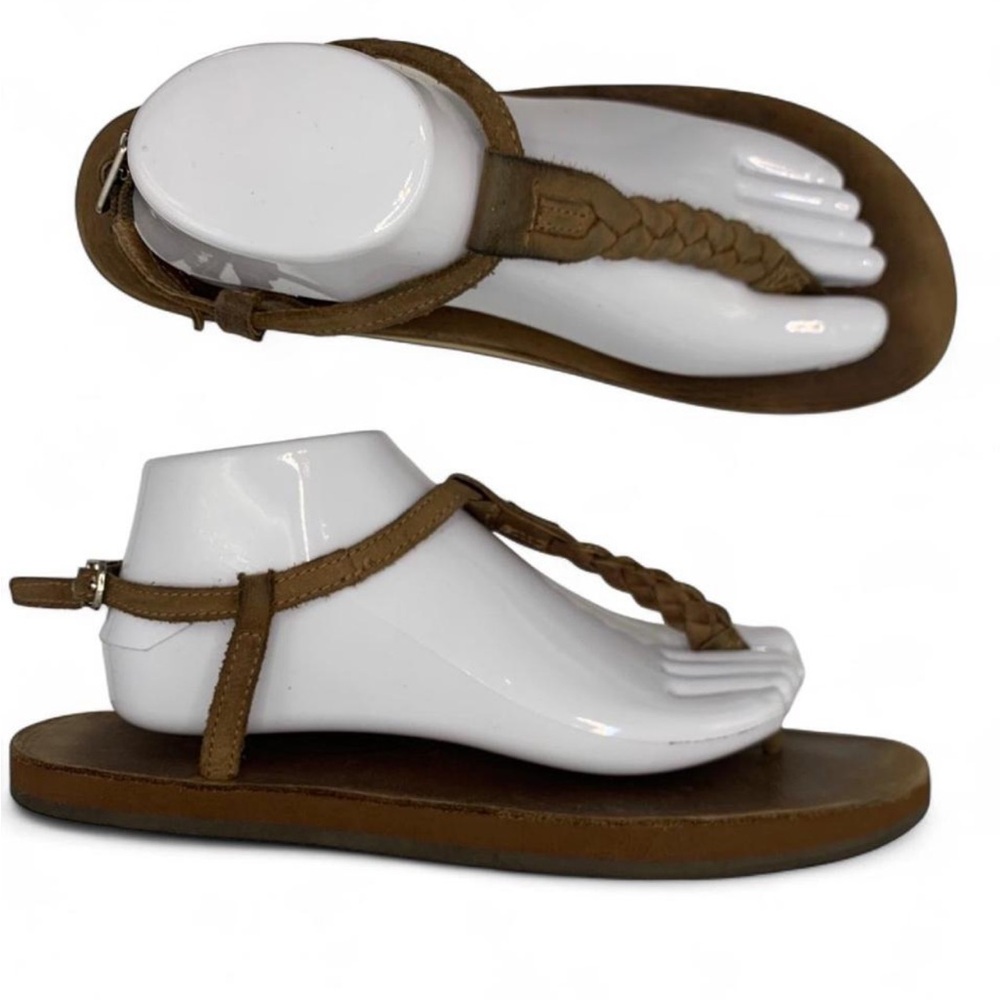 Rainbow Womens Braided T Street Sandals in Expresso size 10